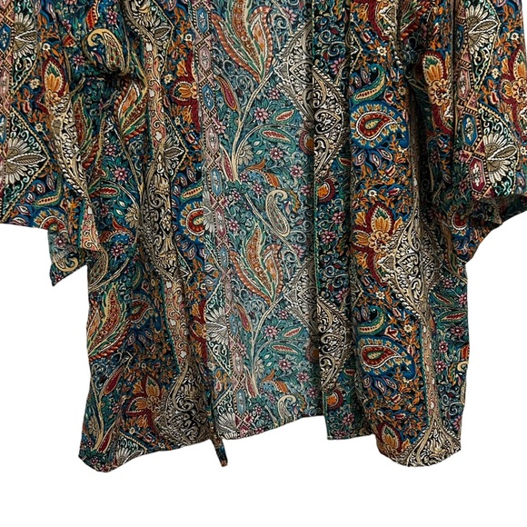 NWOT Boho Mixed Prints Open Front Kimono L - Picture 8 of 13